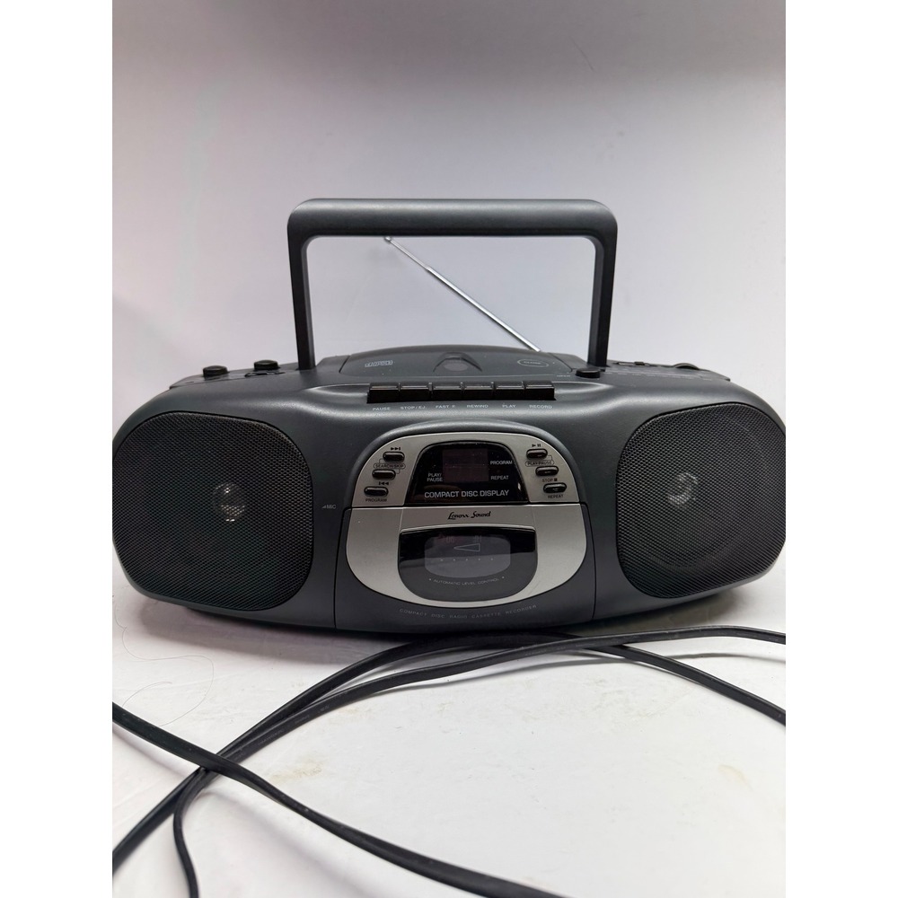 Lenoxx Sound CD-101 Portable CD Player Cassette Radio Boombox Gray Silver